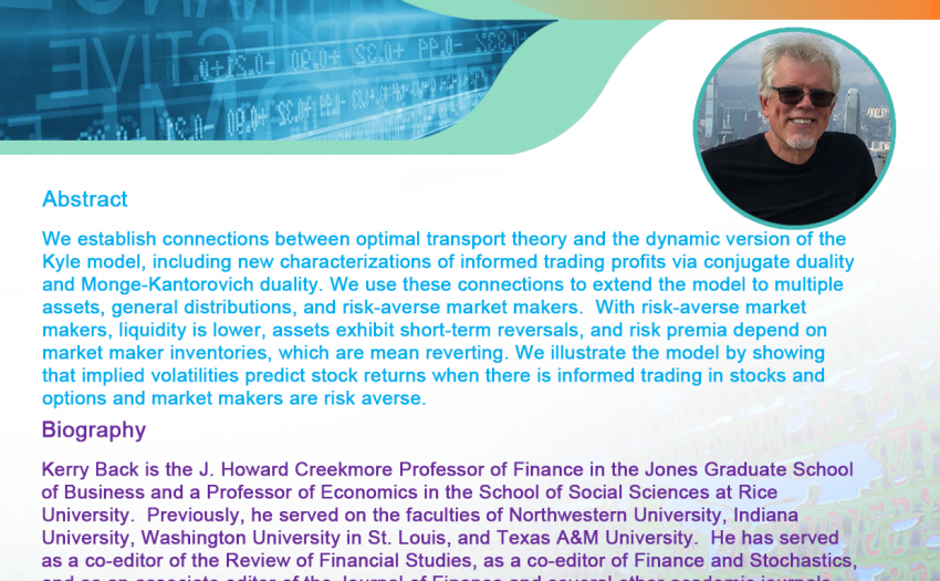 CUHK DISTINGUISHED LECTURES IN QUANTITATIVE FINANCE ON 08 OCT 2021