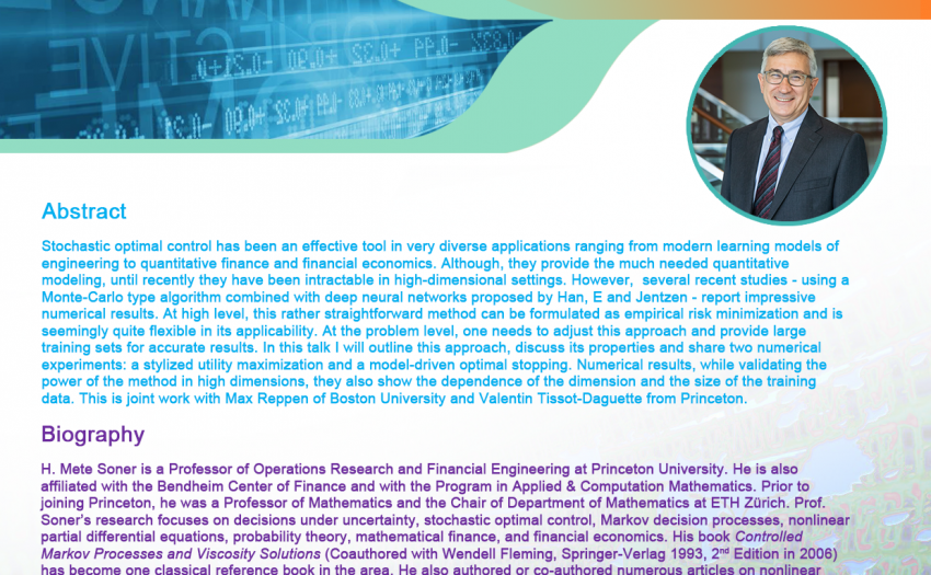 CUHK DISTINGUISHED LECTURES IN QUANTITATIVE FINANCE ON 26 NOV 2021